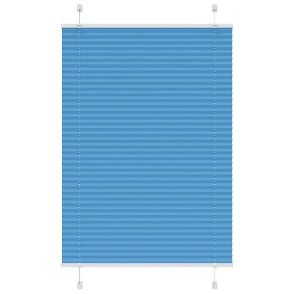 vidaXL Pleated Blind Blue 85x100 cm Fabric Width 84.4 cm Polyester
