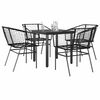 vidaXL 5 Piece Garden Dining Set Black Poly Rattan Glass
