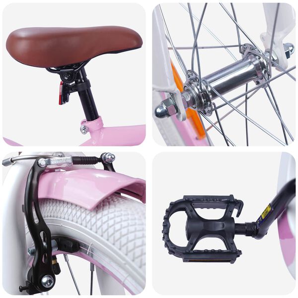 vidaXL Kids Bike 18'' for 5-7 Years Old Light Pink