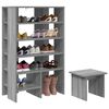 vidaXL Shoe Cabinet with Shelf 2 pcs Grey Sonoma Engineered Wood