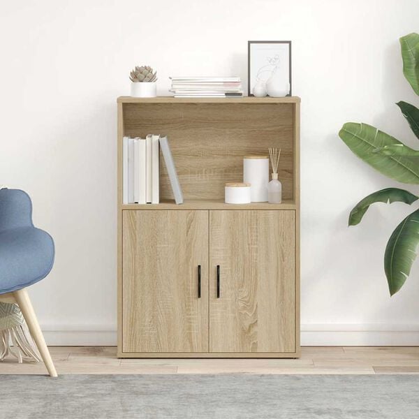 vidaXL Bookcase Sonoma Oak 60x24x85 cm Engineered Wood