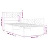 vidaXL Metal Bed Frame without Mattress with Footboard White 100x190cm