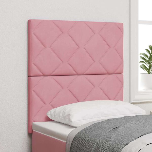 vidaXL Headboard Height Adjustable with Headboard Pink 80 cm Velvet