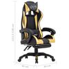 vidaXL Racing Chair with Footrest Gold and Black Faux Leather