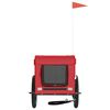 vidaXL Pet Bike Trailer Red and Black Oxford Fabric&Iron