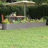 vidaXL Garden Raised Bed Galvanised Steel 332x40x36 cm Grey
