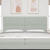 vidaXL Headboard with Headboard Light Grey 200 cm Faux Leather