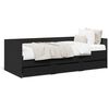 vidaXL Daybed with Drawers without Mattress Black 100x200 cm