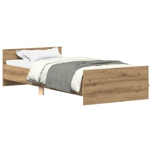 vidaXL Bed Frame without Mattress Artisan Oak 90x190 cm Single Engineered Wood