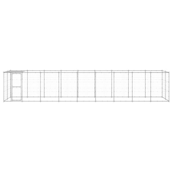 vidaXL Outdoor Dog Kennel Galvanised Steel with Roof 21.78 m²