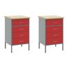 vidaXL Work Cabinet with Drawer 5 pcs Red Engineered Wood and Steel