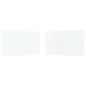 vidaXL Party Tent Sidewall 2 pcs 400 x 195 cm White PE and Steel
