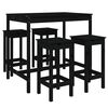 vidaXL 5 Piece Garden Bar Set Black Solid Wood Pine