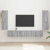 vidaXL TV Cabinet Set Wall-mounted 4 pcs Grey Sonoma Engineered Wood