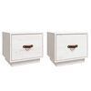vidaXL Bedside Cabinet | Set of 2 | White | Solid pinewood | Small