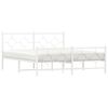 vidaXL Metal Bed Frame without Mattress with Footboard White 150x200cm