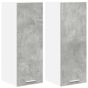vidaXL Hanging Cabinet 2 pcs Concrete Grey and White 30 x 31 x 80 cm