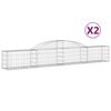 vidaXL Arched Gabion Baskets 2 pcs 300x30x40/60 cm Galvanised Iron