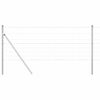 vidaXL Ground Fix Welded Wire Fence 25 x 0.8 m Galvanised Steel Silver