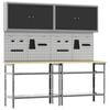 vidaXL Work Bench Set 8 pcs Black and Grey Powder-Coated Steel
