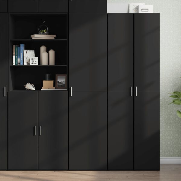 vidaXL Highboard Black 45x42.5x185 cm Engineered Wood