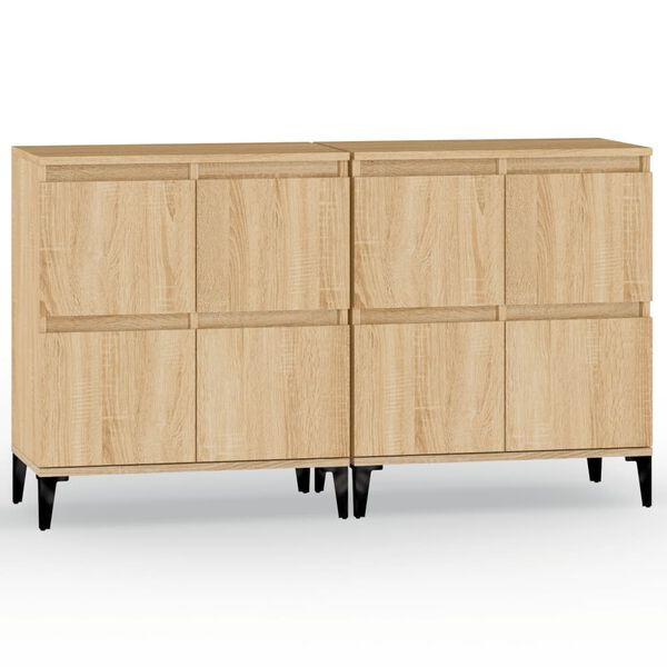 vidaXL Sideboards 2 pcs Sonoma Oak 60x35x70 cm Engineered Wood