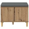 vidaXL Hall Bench with Cushion with Door Artisan Oak 60 x 38 x 46 cm