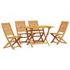 vidaXL Garden Dining Set Folding 5 pcs Brown Solid acacia wood
