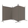 vidaXL 3-Panel Room Divider Anthracite 525x180 cm Fabric