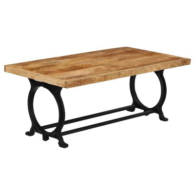 vidaXL Coffee Table Solid Mango Wood and Cast Iron 110x60x47 cm