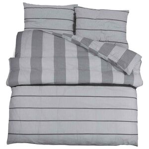 vidaXL Duvet Cover Set Light Grey 200x200 cm Cotton