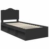 vidaXL Bed Frame with Headboard Black 100 x 200 cm Solid Pine Wood