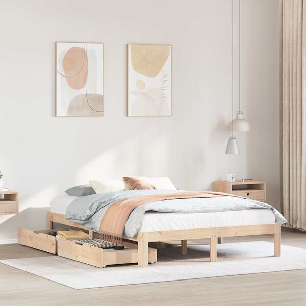 vidaXL Bed Frame with Drawers without Mattress 140x200 cm