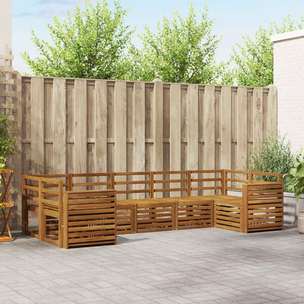 vidaXL Sofa Sets 7 pcs Natural Solid Acacia Wood