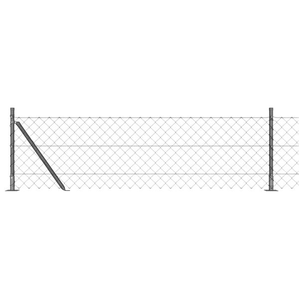 vidaXL Fence Post Grey 10 x 0.6 m (60 x 60 mm mesh) Steel and PVC