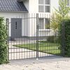 vidaXL Garden Gate with Lock Grey 200 x 300 cm Steel