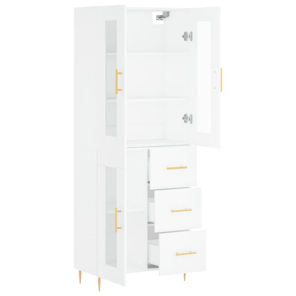 vidaXL Highboard White 69.5x34x180 cm Engineered Wood