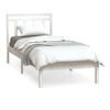vidaXL Bed Frame without Mattress White Single Solid Wood