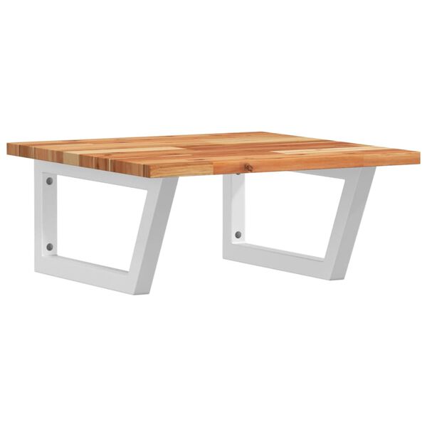vidaXL Basin Shelf Wall Mounted Steel and Solid Wood Acacia