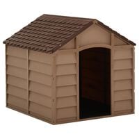 vidaXL Dog House Brown 71x71.5x68 cm PP