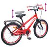 vidaXL Kids Bike 18'' for 5-7 Years Old Red