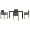 vidaXL Garden Dining Set 5 pcs Grey Poly Rattan
