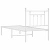 vidaXL Metal Bed Frame without Mattress with Headboard White 75x190cm