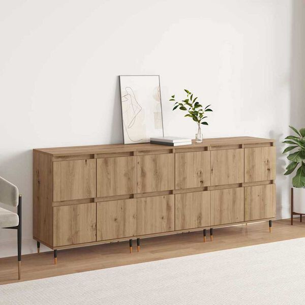 vidaXL Storage Cabinet 3 pcs Artisan Oak 60 x 35 x 70 cm