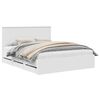 vidaXL Bed Frame with Drawer White 160 x 200 cm Engineer Wood