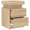 vidaXL Bedside Cabinet with LED Lights Sonoma Oak 35x39x55 cm