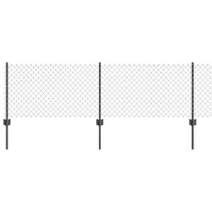 vidaXL Welded Wire Fence with Post 10 x 0.4 m (W x H) PVC-Coated Steel