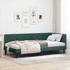 vidaXL Corner Bed Frame Dark Green 100 cm x 200 cm Velvet