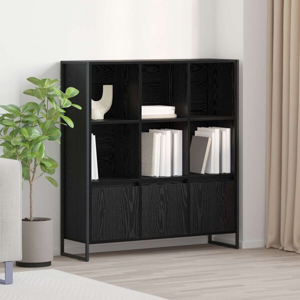 vidaXL Book Cabinet 2 pcs Black Oak 99.5 x 30 x 108 cm Engineered Wood