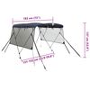 vidaXL 3-bow Bimini Top with Mesh Sidewalls 183x(137-152)x137 cm